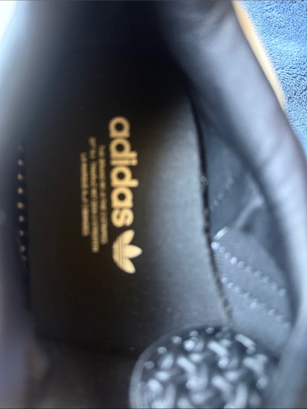 adidas Black Suede Sneakers with light purple Stripes and Gum Outsole - Picture 2 of 7